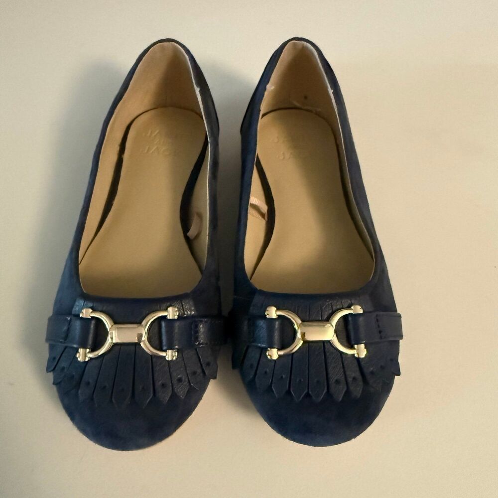 Janie and Jack Bridle bit toddler girls blue flats